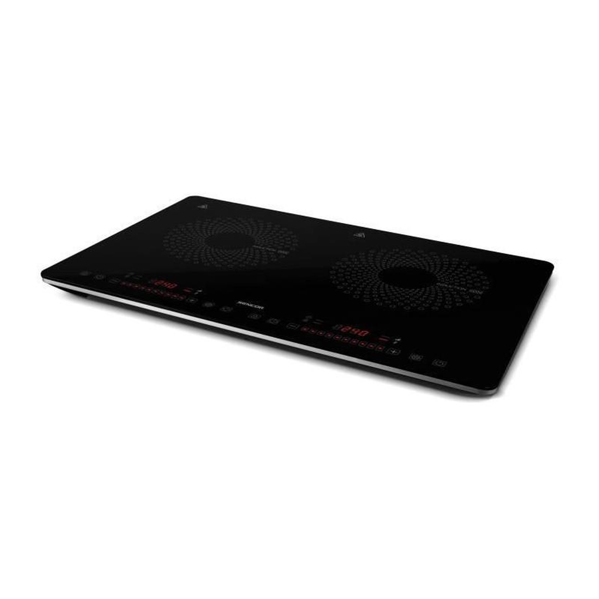 Voir la diapositive 1 : SENCO Plaque de cuisson a induction - SENCOR - SCP 4501BK - 3400 W - 2 foyers - Ultra fin - Noir