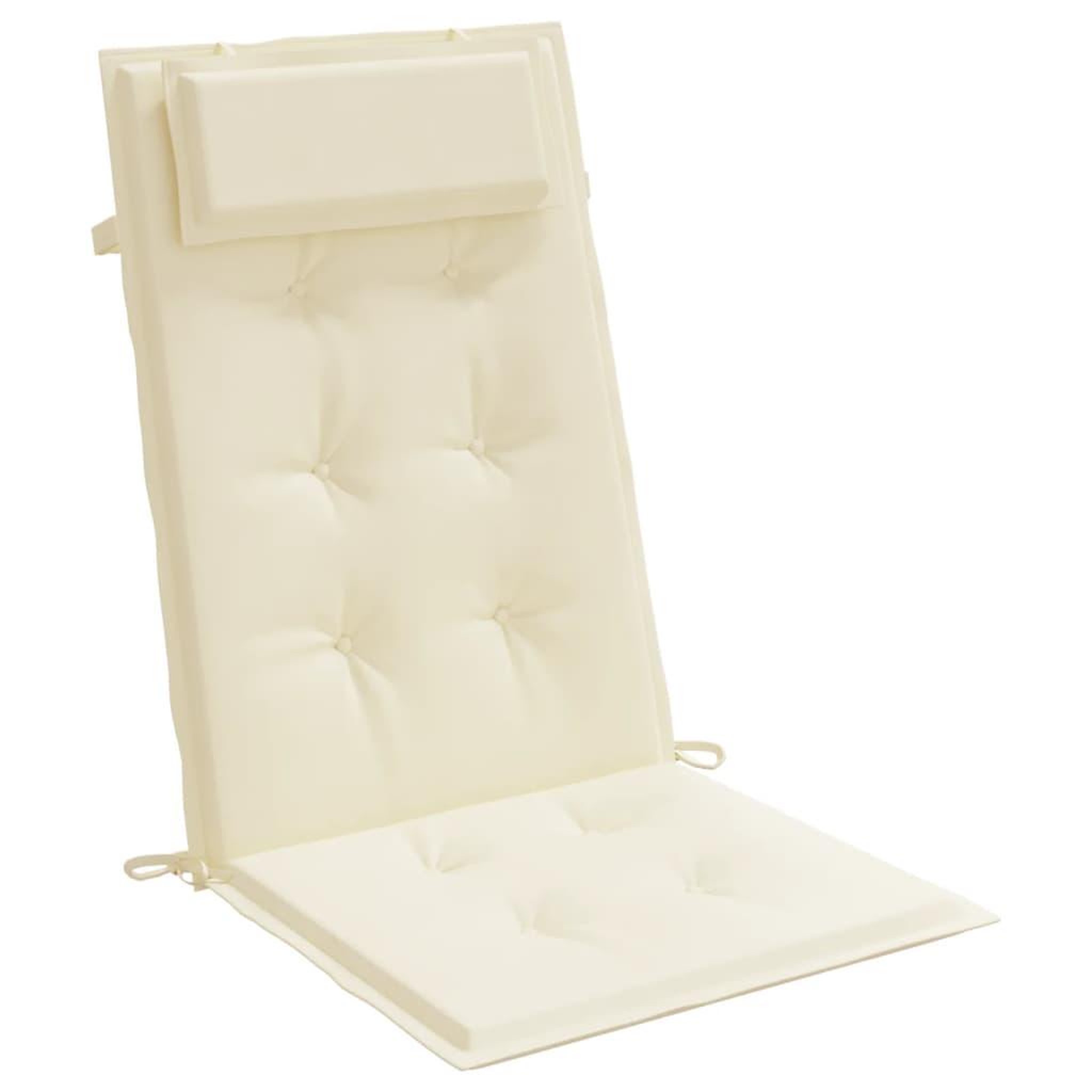 Voir la diapositive 5 : VIDAXL Coussins de chaise a dossier haut lot de 6 creme tissu oxford