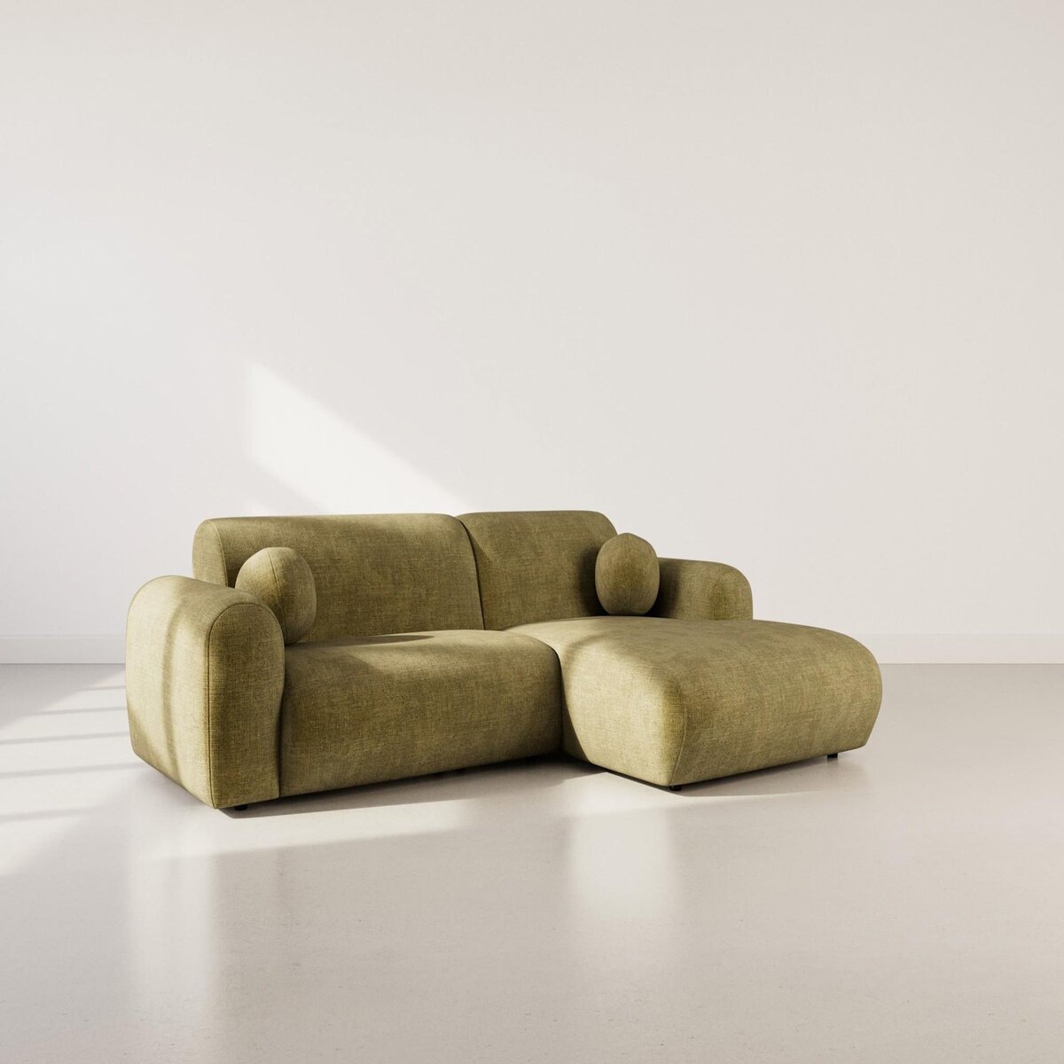 LISA DESIGN Louise - canapé d'angle droit 4 places en velours texturé