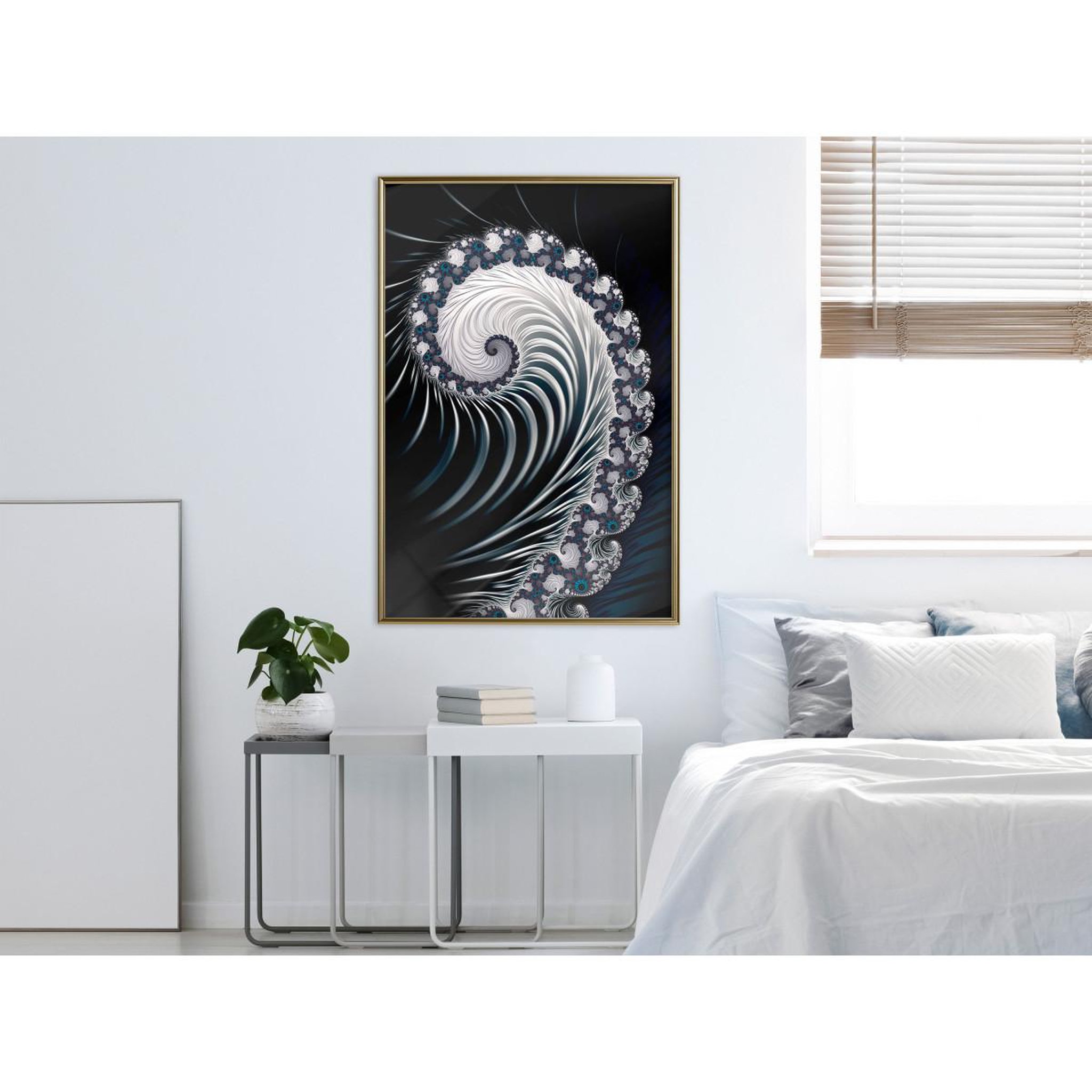 Voir la diapositive 2 : Paris Prix Affiche murale encadrée  fractal spiral negative