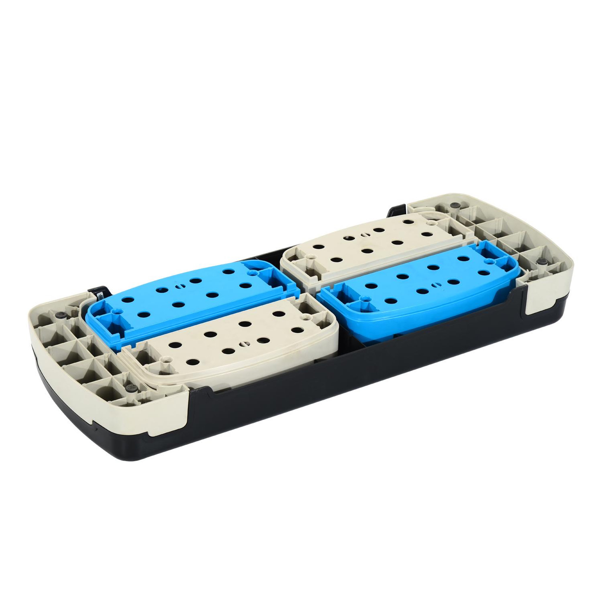 Voir la diapositive 5 : HOMCOM Stepper fitness aerobic hauteur reglable surface antiderapante 80 x 31 x 20 cm noir bleu