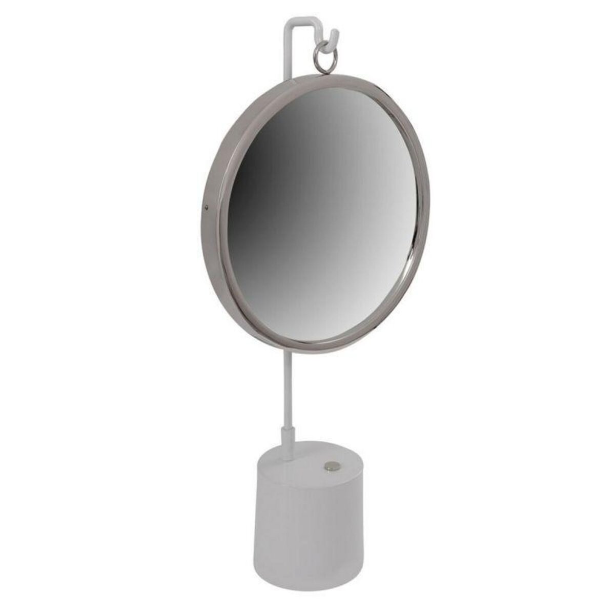 Paris Prix Miroir à Poser Rond  Eleganca  65cm Blanc & Argent