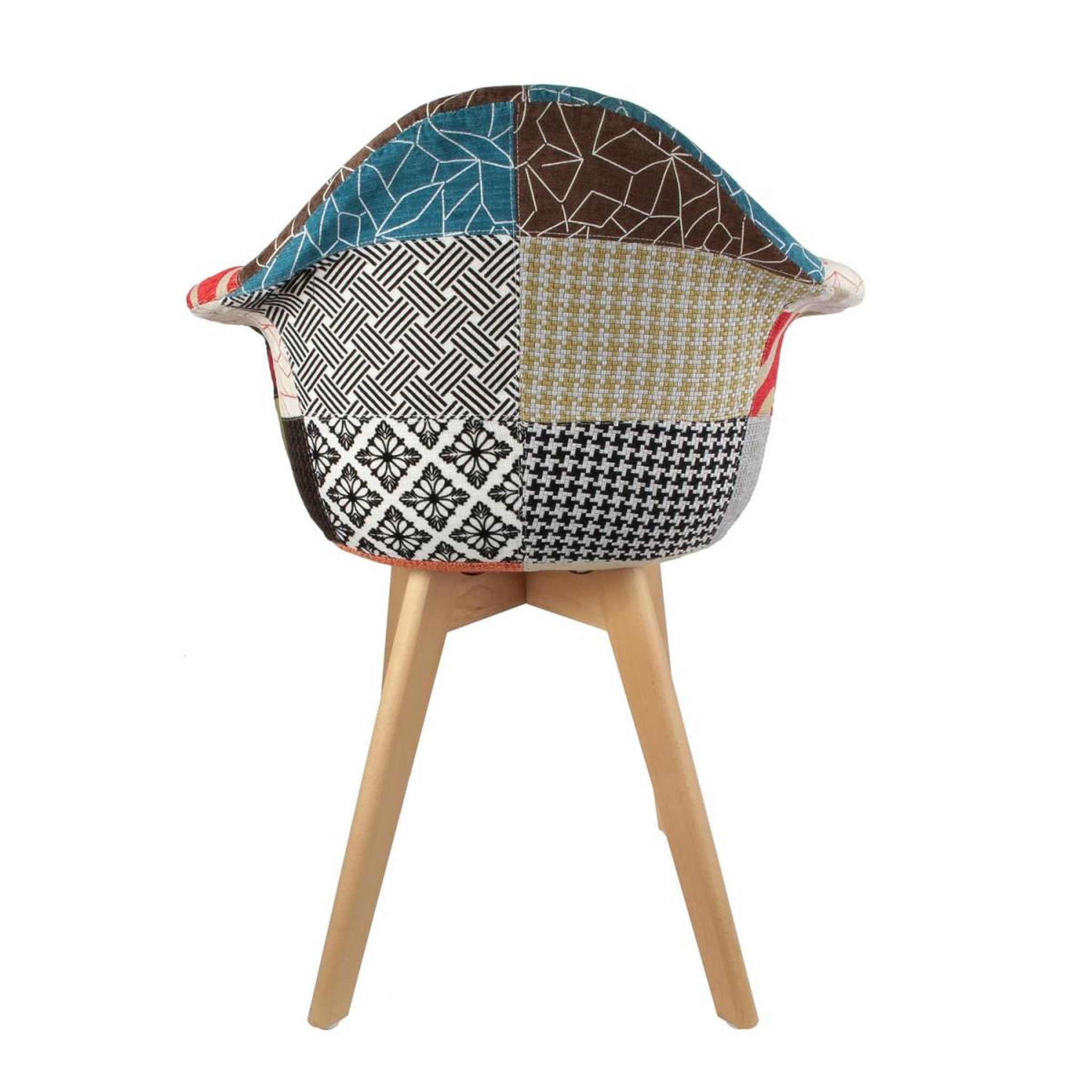 Voir la diapositive 5 : The Home Deco Factory Lot de 2 Fauteuils  Patchwork  85cm Multicolore