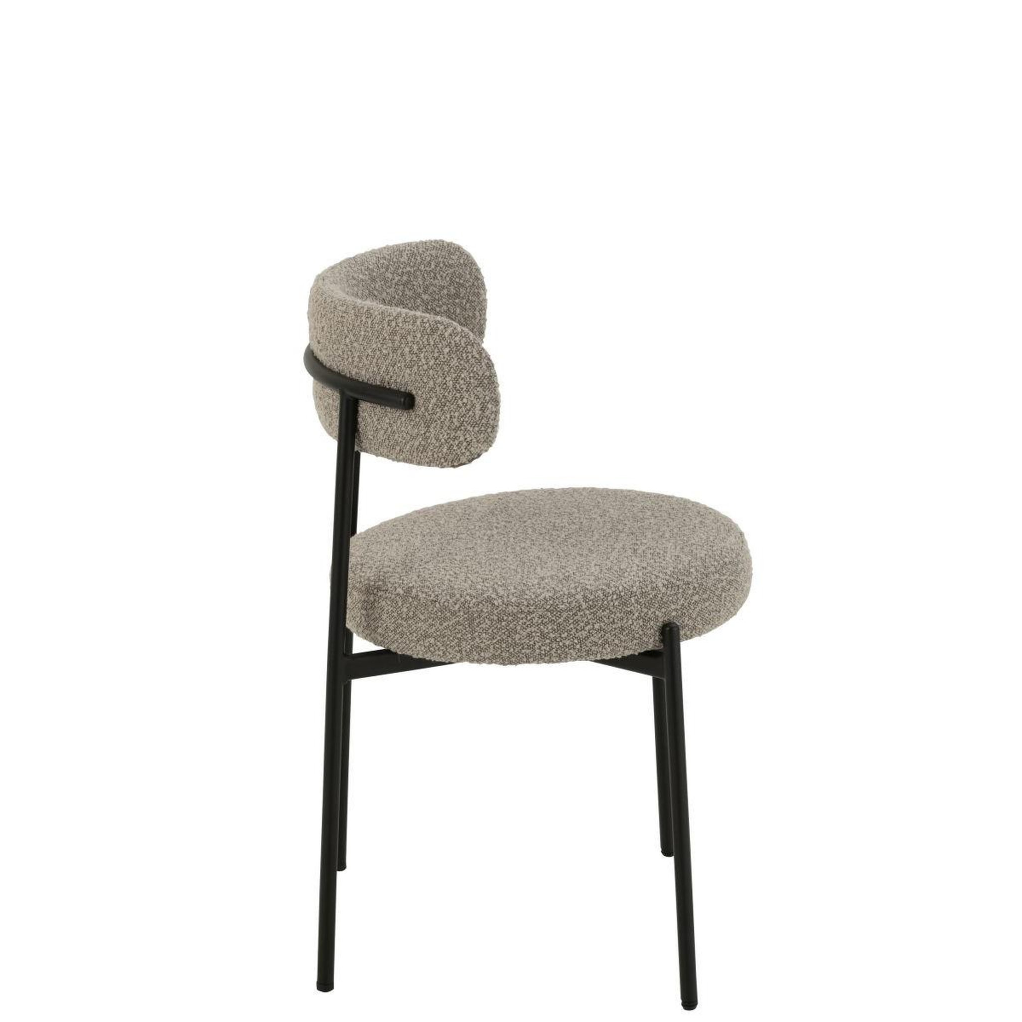Voir la diapositive 3 : J-LINE Chaise en tissu bouclé  aldo  76cm gris
