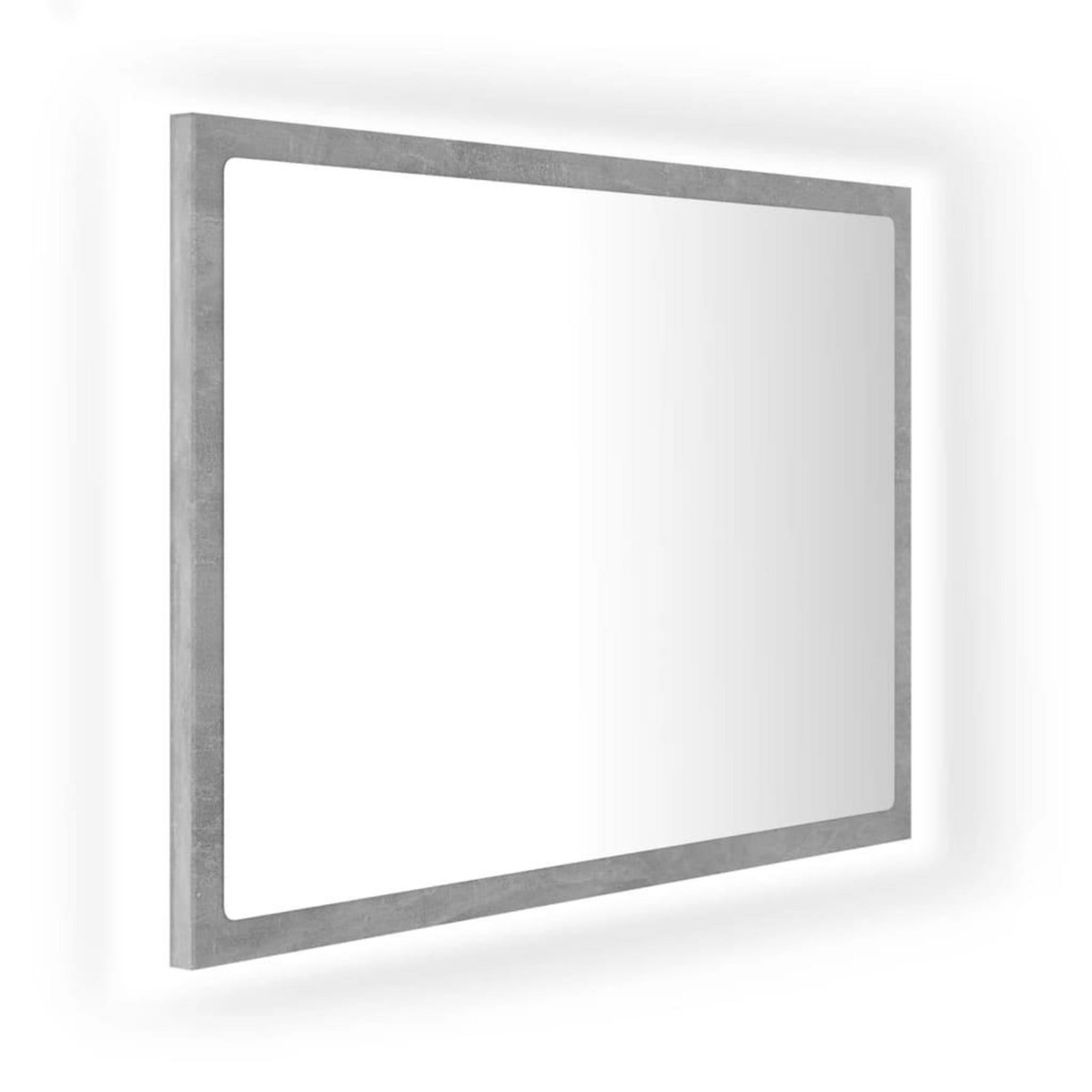 VIDAXL Miroir a LED de salle de bain Gris beton 60x8,5x37 cm Acrylique