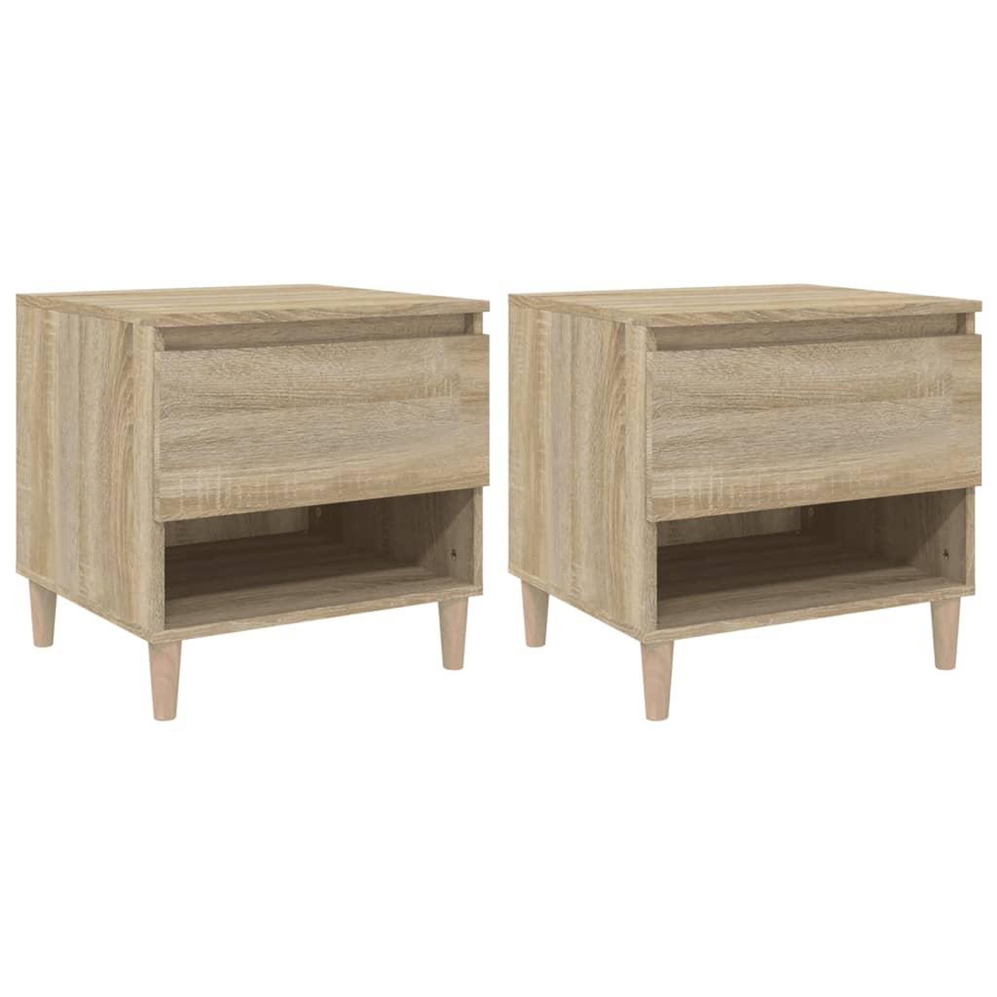 Voir la diapositive 2 : VIDAXL Tables de chevet 2pcs Chene sonoma 50x46x50cm Bois d'ingenierie