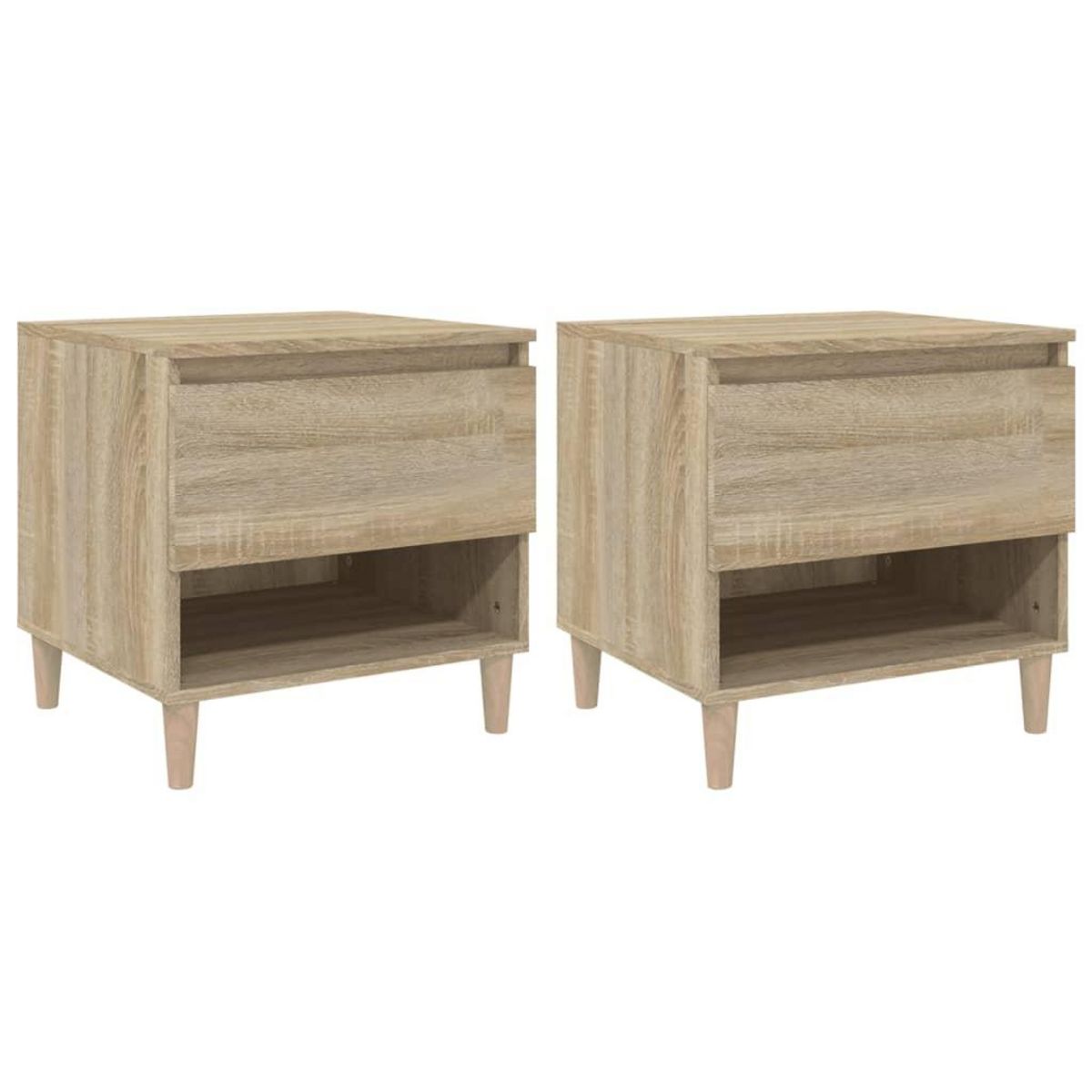 VIDAXL Tables de chevet 2pcs Chene sonoma 50x46x50cm Bois d'ingenierie