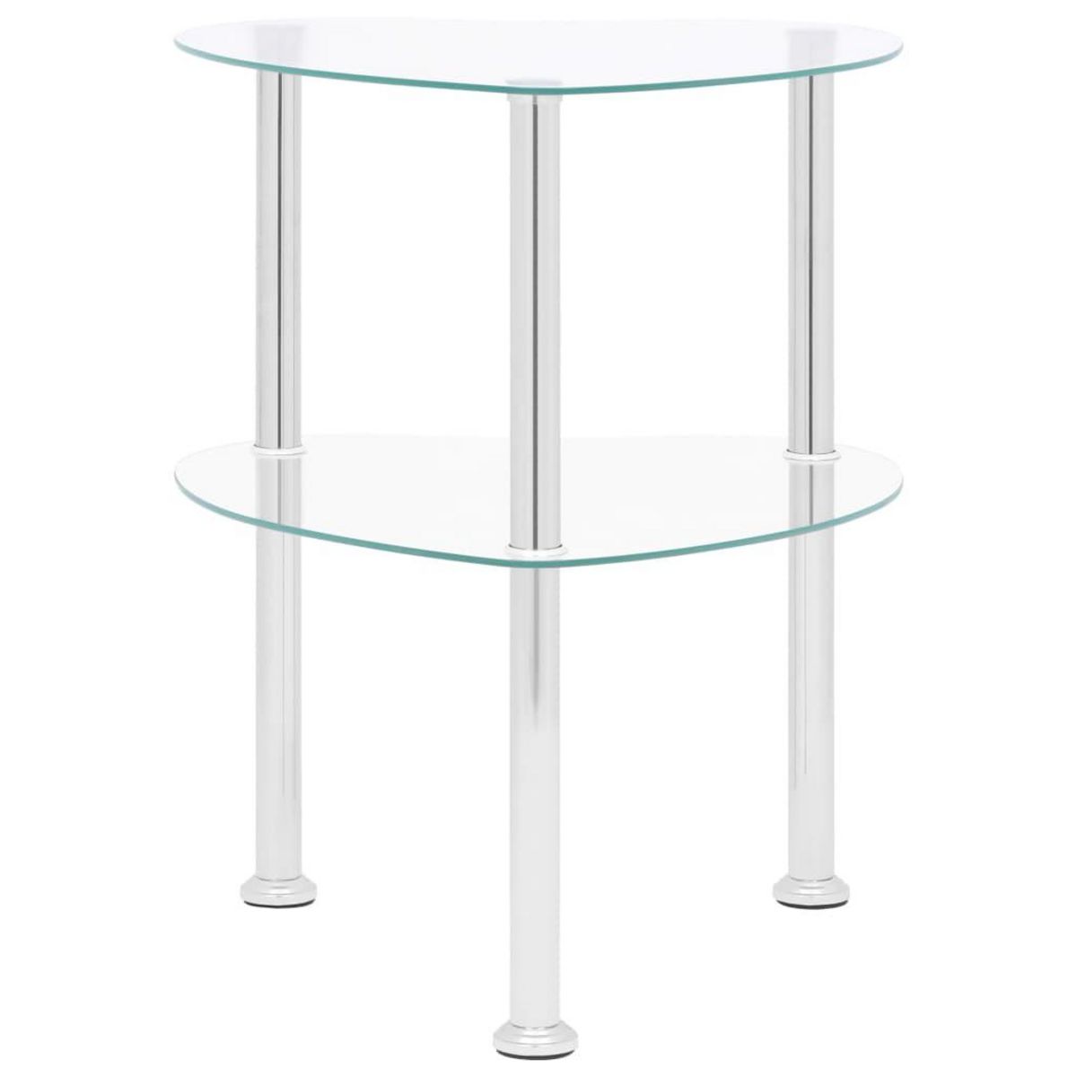 VIDAXL Table d'appoint 2 niveaux Transparent 38x38x50 cm Verre trempe