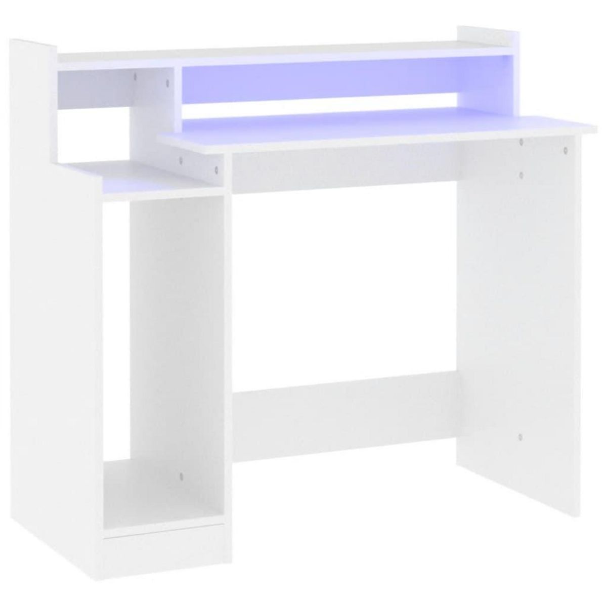 VIDAXL Bureau avec lumieres LED Blanc 97x45x90 cm Bois d'ingenierie