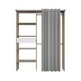 Voir la diapositive 2 : EKIPA Kit dressing ARTIC avec rideau - Décor Chene - 1 colonne + 2 penderies + 1 tiroir - L 143,5 X P 48 X H 181,9 cm - EKIPA