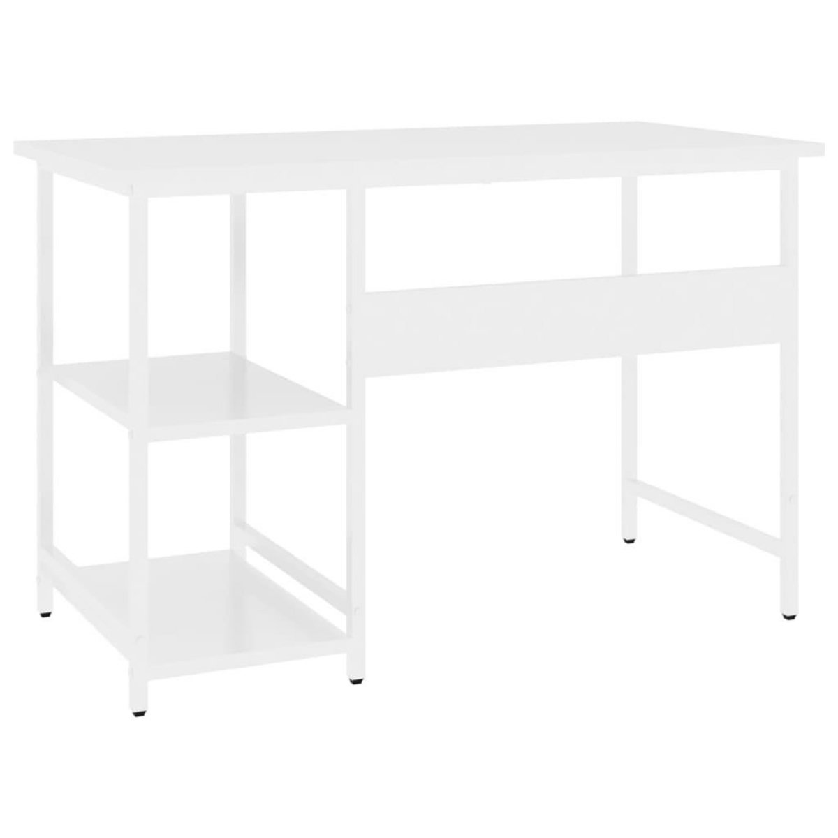 VIDAXL Bureau d'ordinateur Blanc 105x55x72 cm MDF et metal