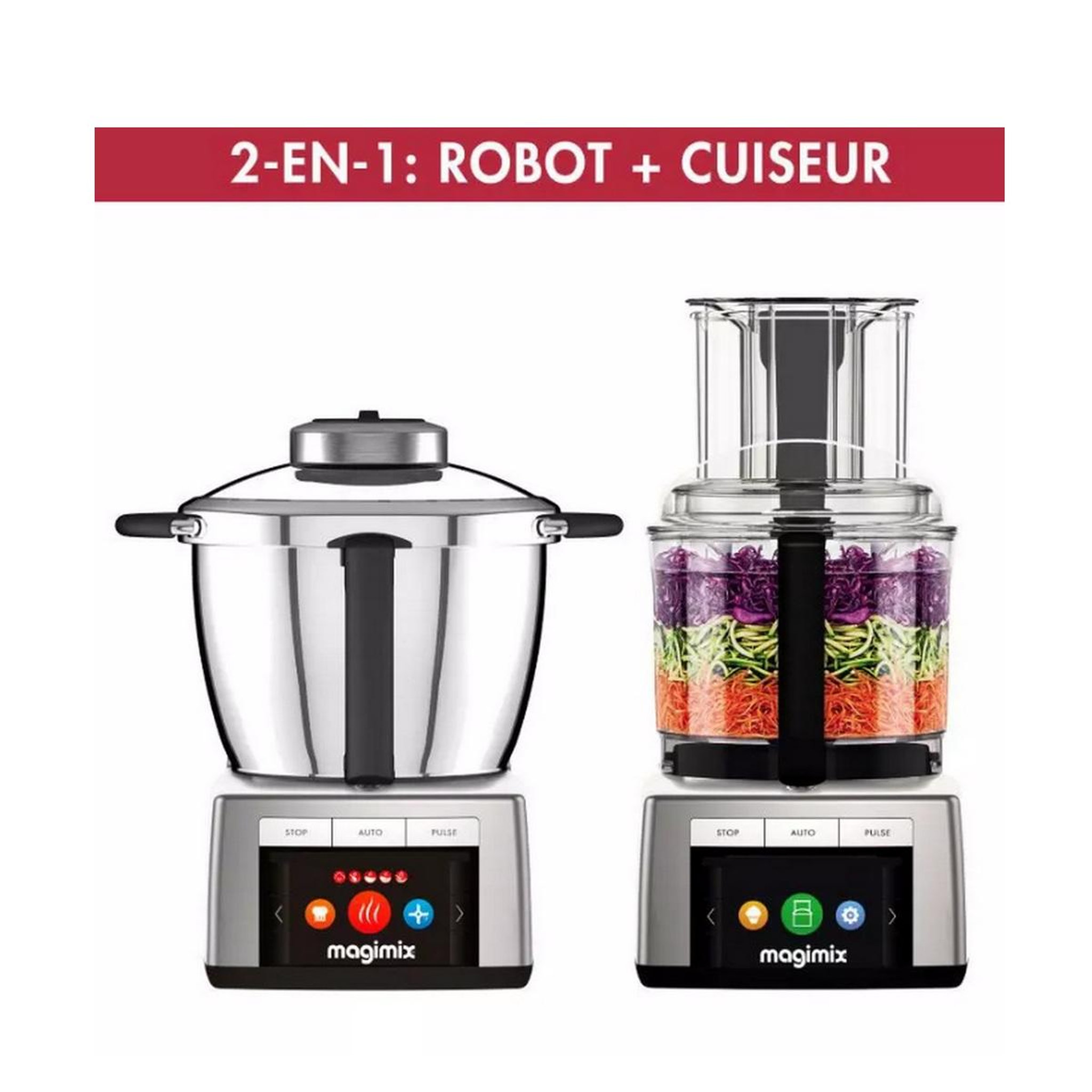 Voir la diapositive 4 : MAGIMIX Robot cuiseur multifonctions 3.5 + 3.6l 1700w - 18913