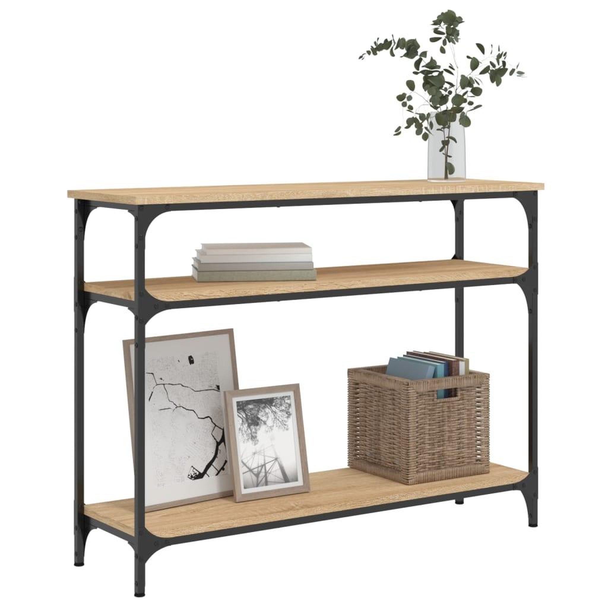 Voir la diapositive 3 : VIDAXL Table console chene sonoma 100x29x75 cm bois d'ingenierie