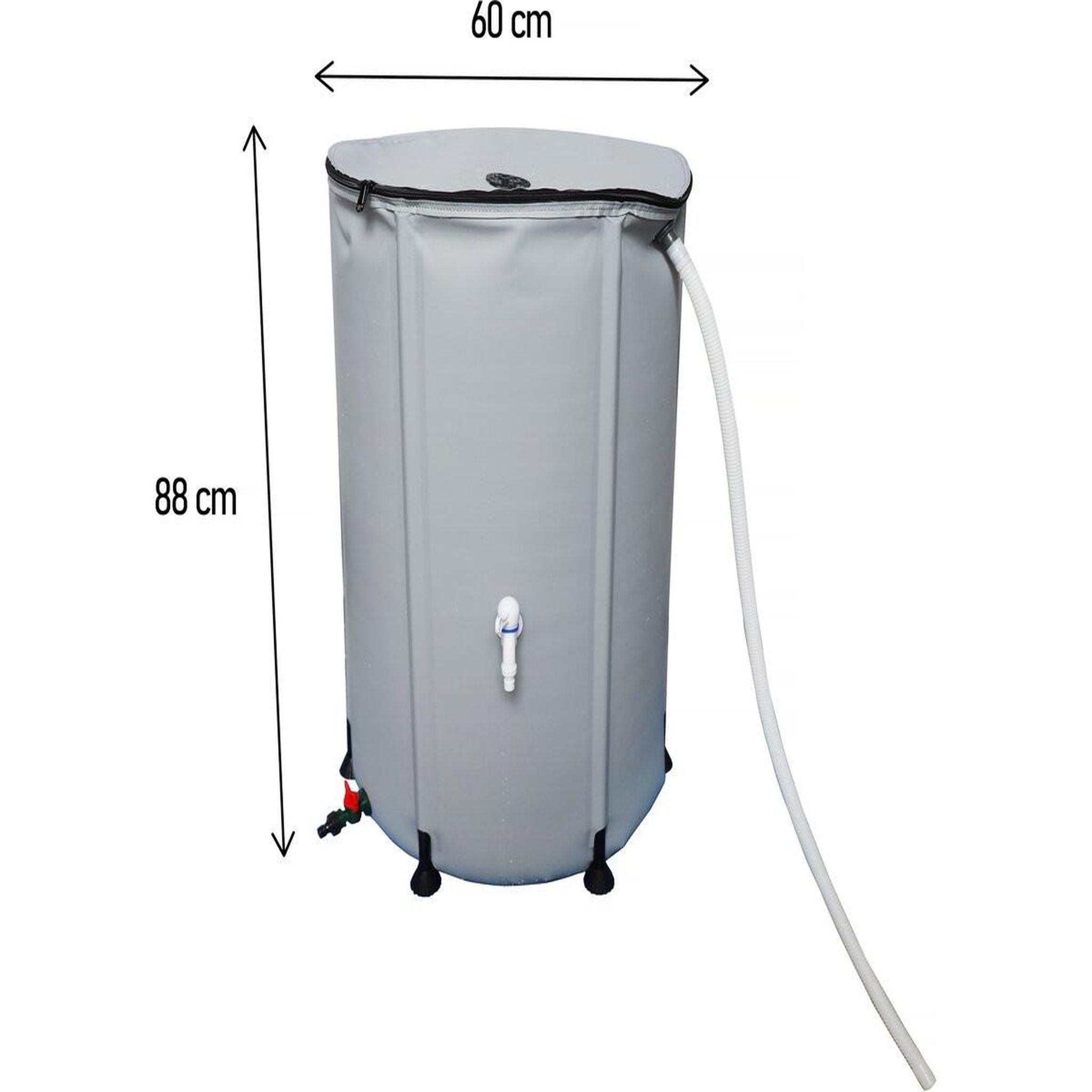 Voir la diapositive 4 : Habitat et Jardin Récupérateur d'eau souple en pvc 250 l - gris