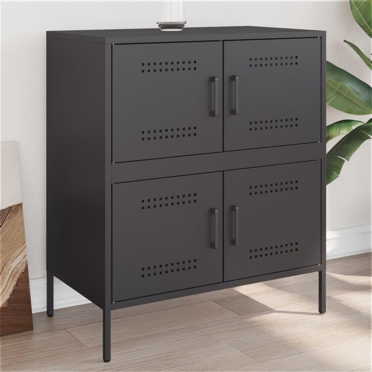 VIDAXL Buffet noir 68x39x79 cm acier