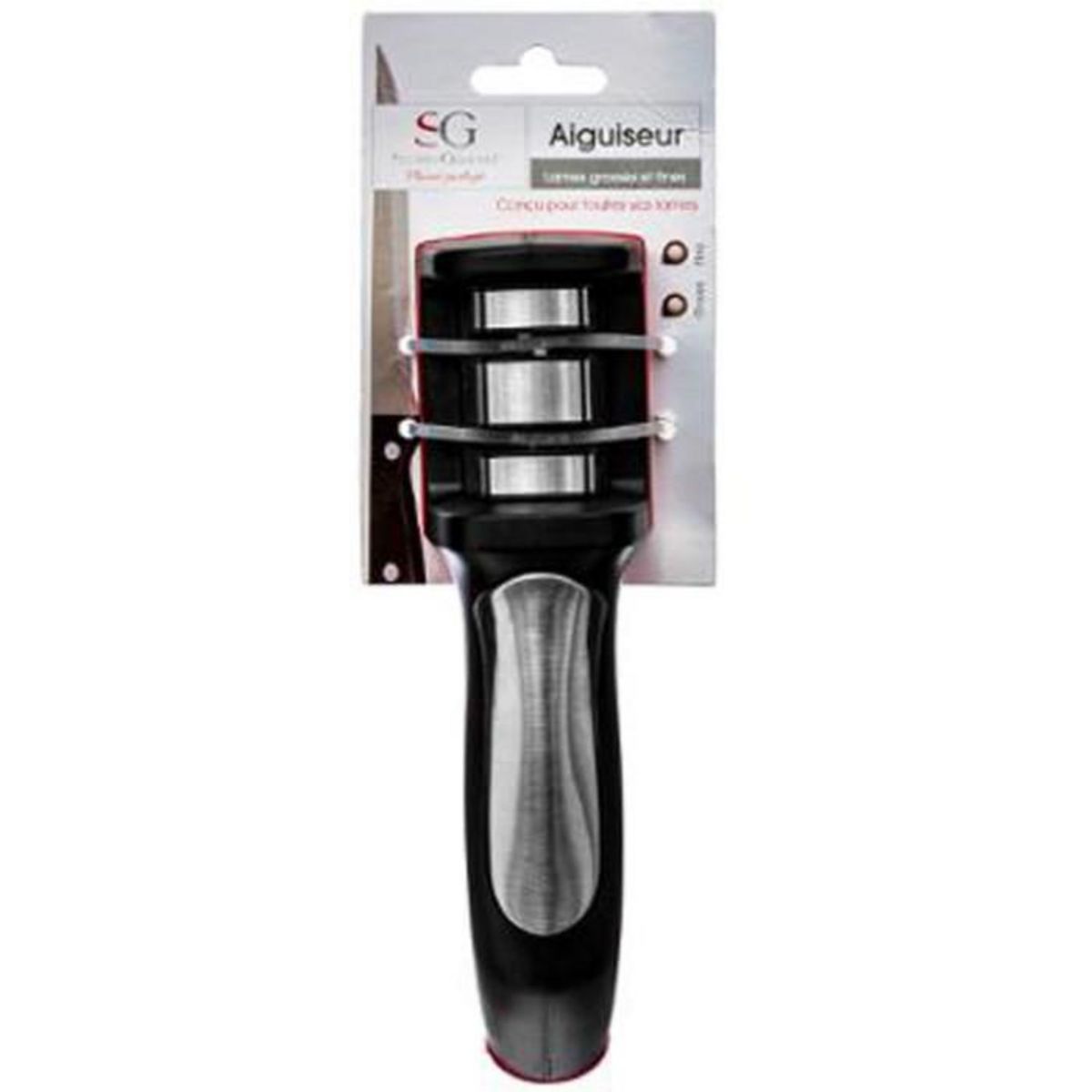 FIVE Aiguiseur à Couteaux  Double Fonction  19cm Noir