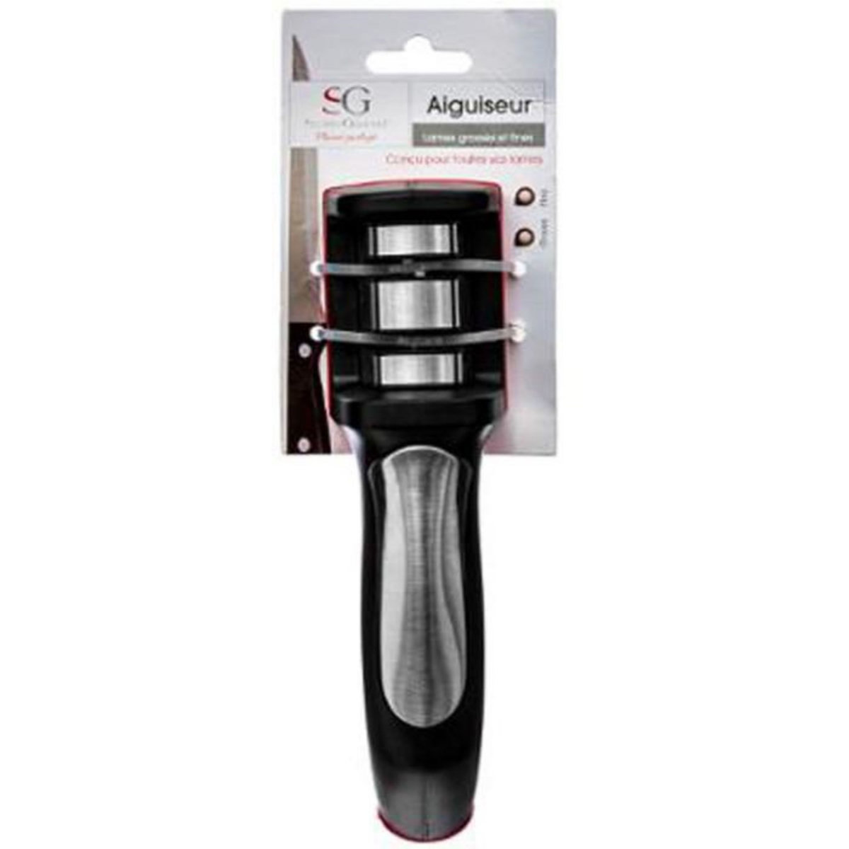 FIVE Aiguiseur à Couteaux  Double Fonction  19cm Noir