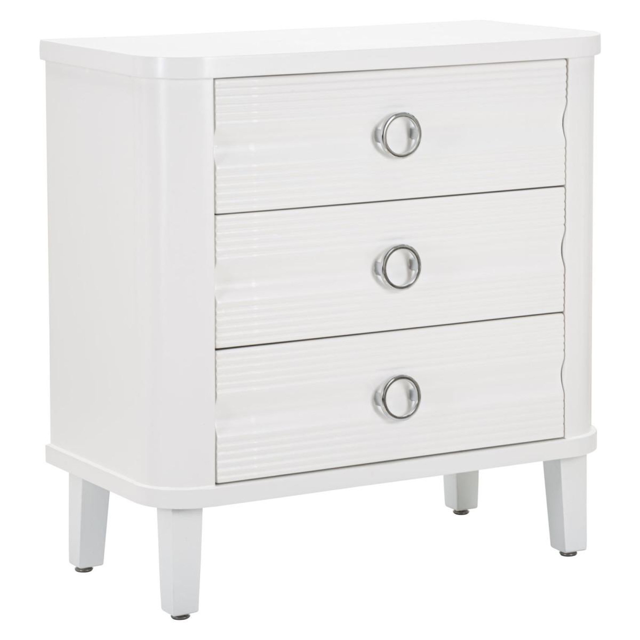 Paris Prix Commode 3 tiroirs en bois  shine  84cm blanc