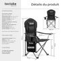 Voir la diapositive 6 : tectake Chaise de camping rembourrée pliable avec sac de transport inclus noir Ensemble de 2 pièces