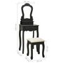 Voir la diapositive 6 : VIDAXL Ensemble de coiffeuse avec tabouret Noir 50x59x136 cm Paulownia