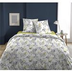 Home collection Parure housse de couette 100% coton 57fils-filo. Coloris disponibles : Vert