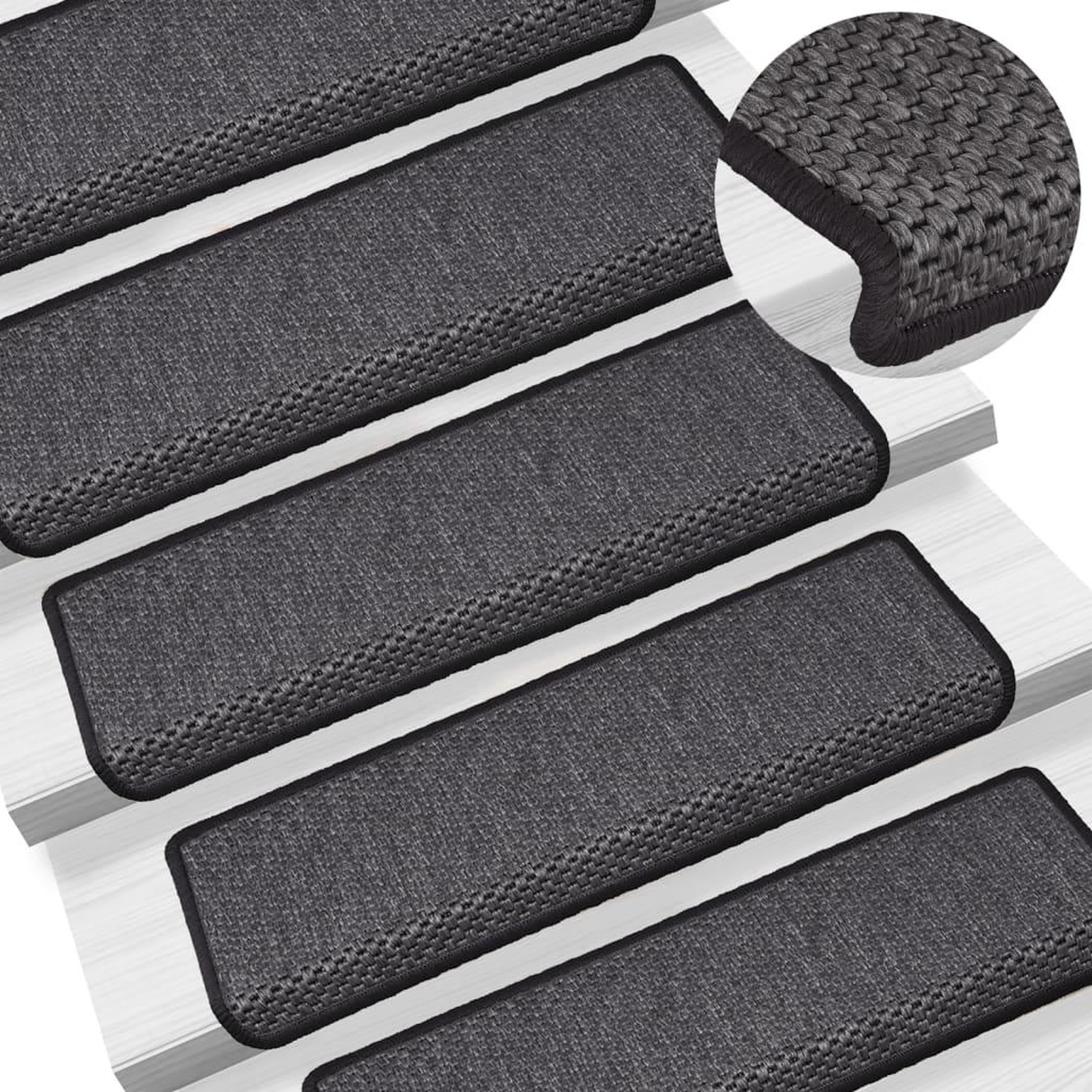 Voir la diapositive 1 : VIDAXL Tapis d'escalier autocollants 15 pcs 65x21x4 cm Anthracite