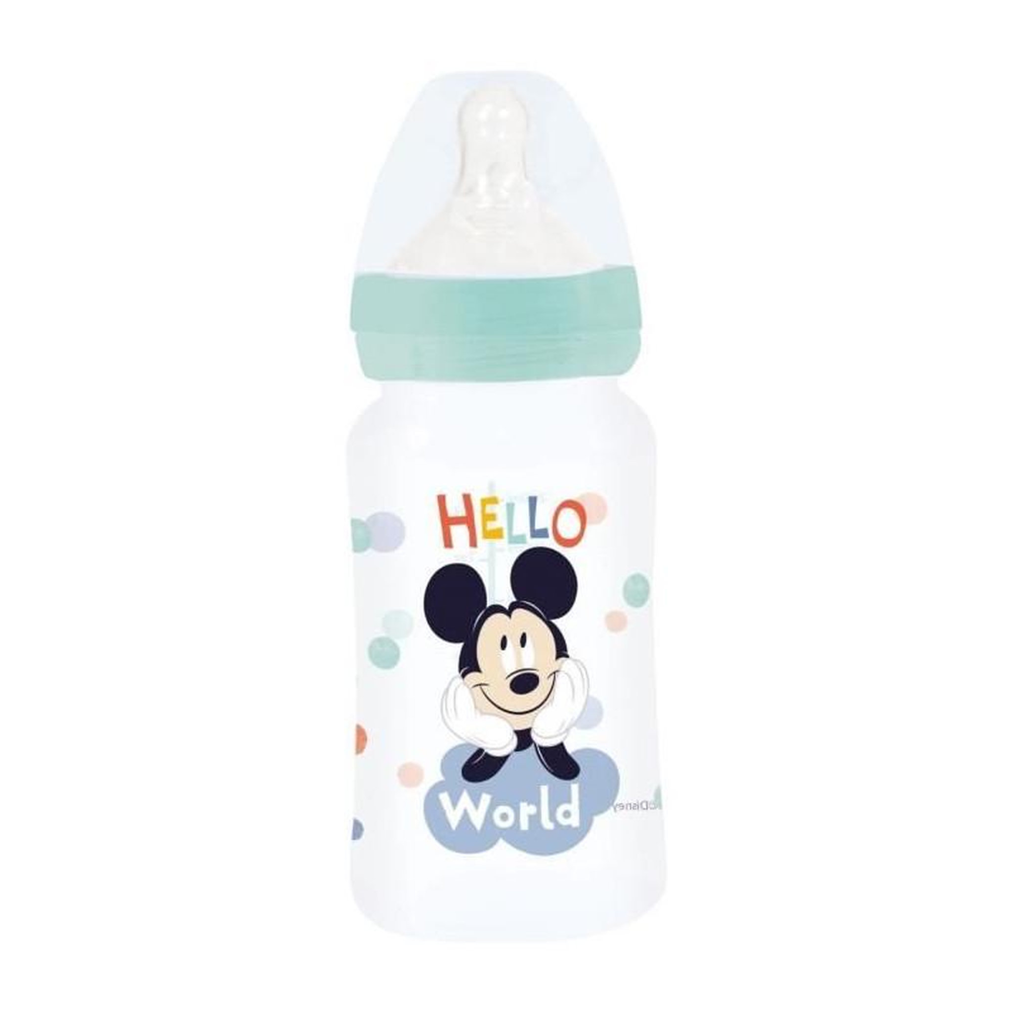 DISNEY BABY Biberon - Disney Baby - Mickey - 240 ml - Sans BPA - Tétine en silicone 3 positions