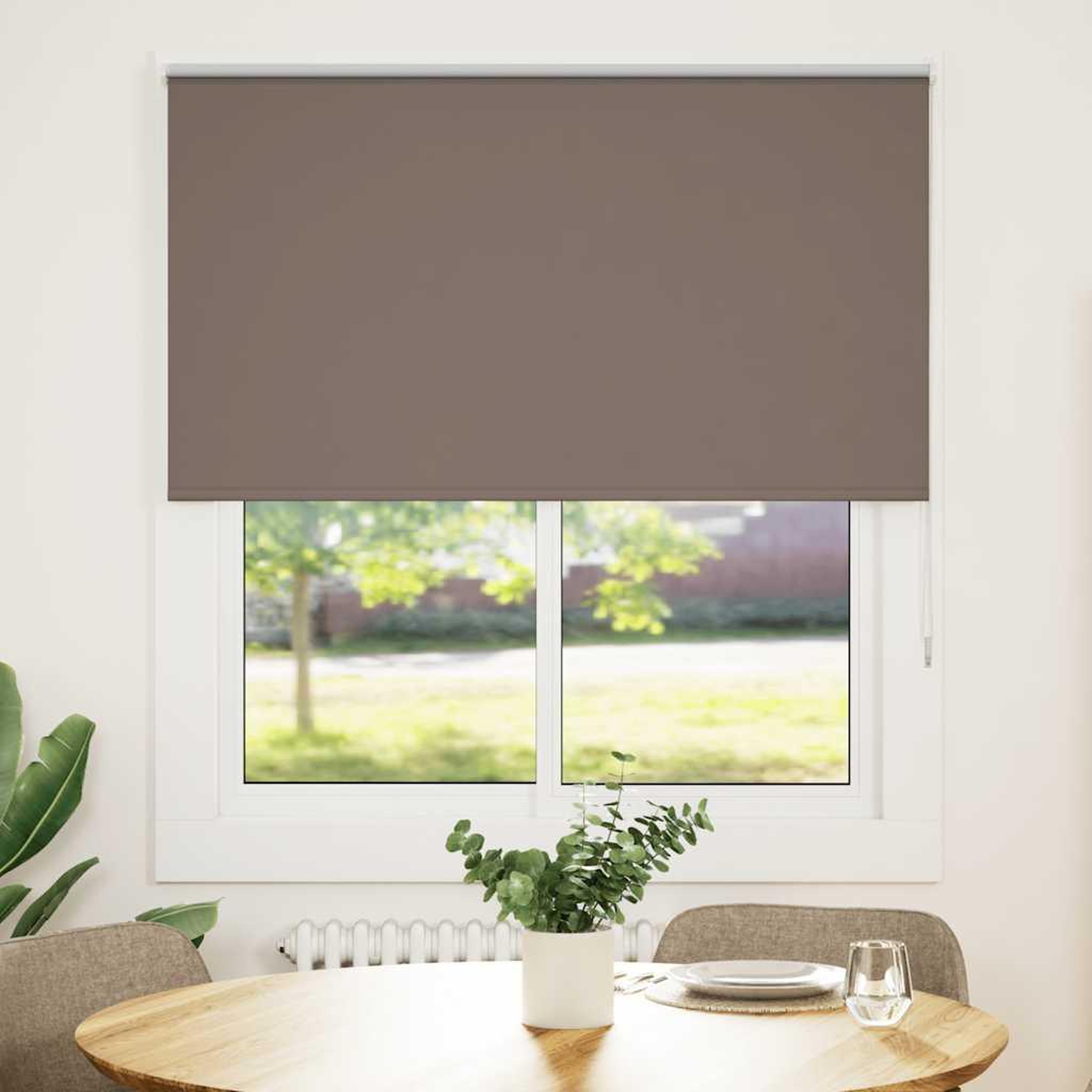 VIDAXL Store enrouleur occultant cafe 130x130cm largeur du tissu