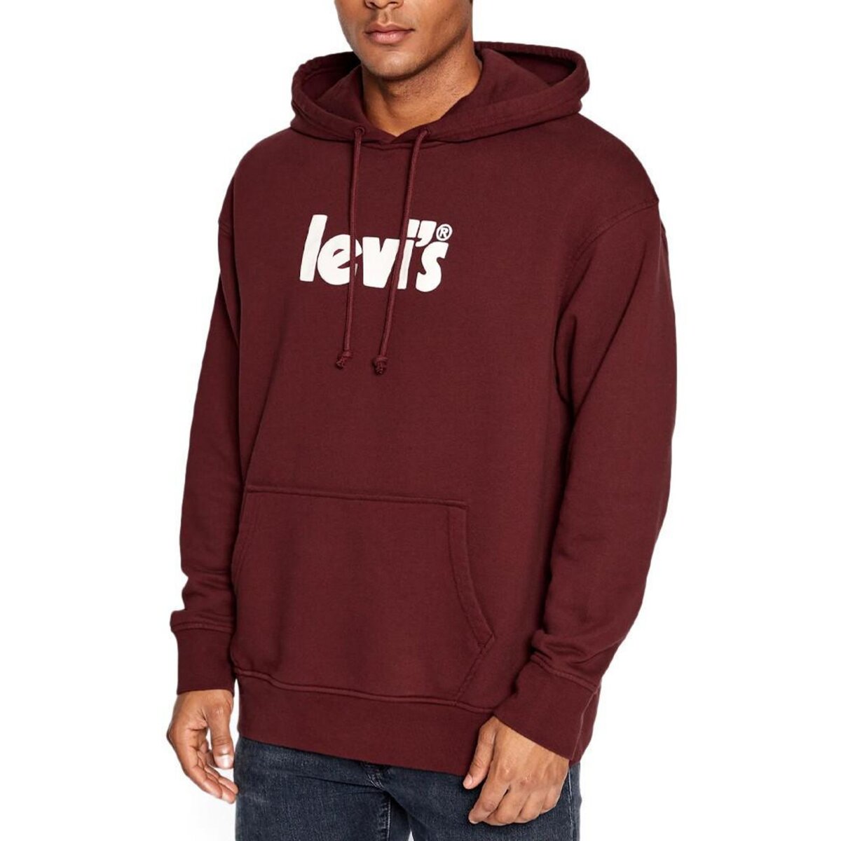 Sweat à capuche Bordeaux Homme Levis Graphic Po pas cher 