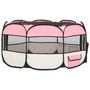 Voir la diapositive 4 : VIDAXL Parc pliable pour chien avec sac de transport Rose 145x145x61cm