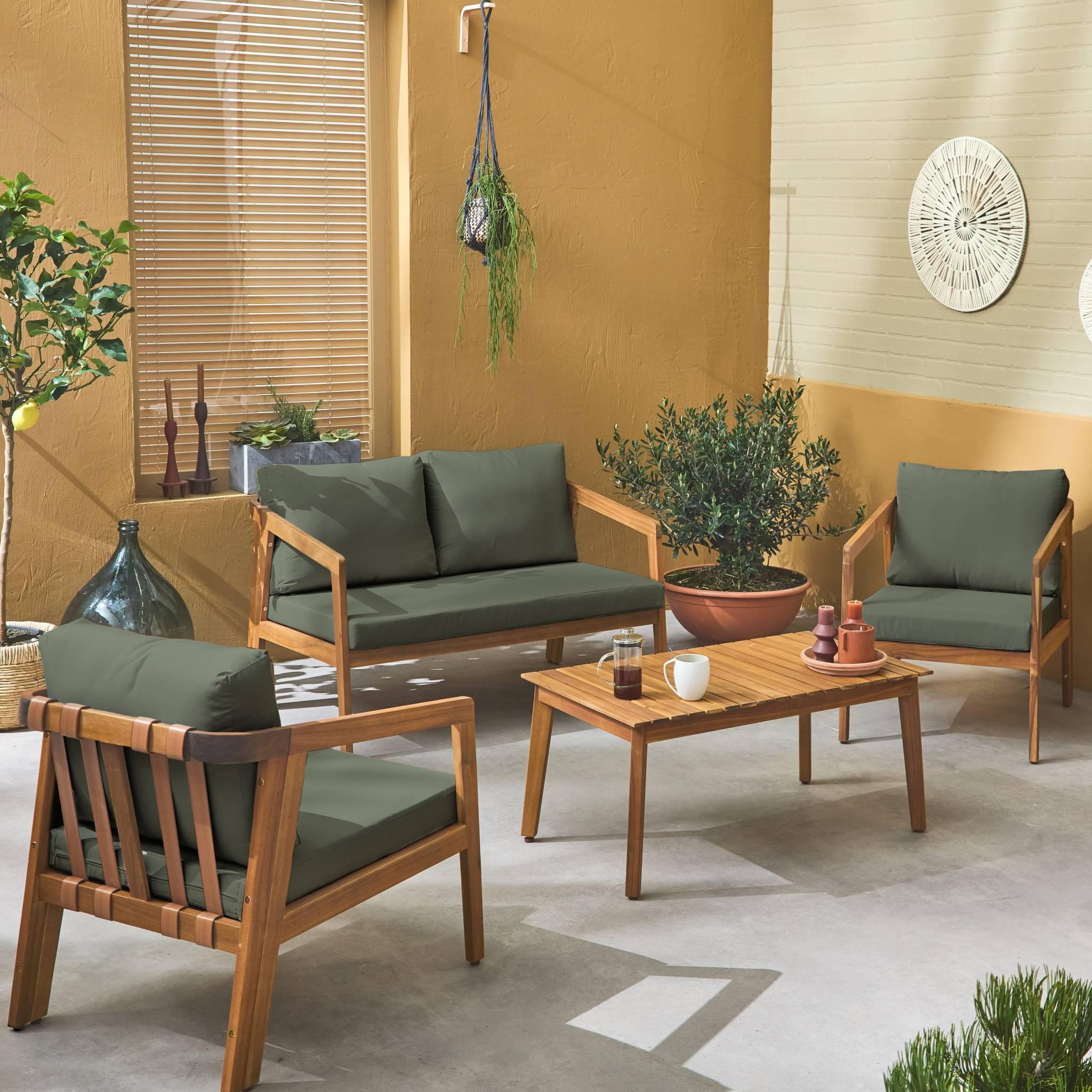 Voir la diapositive 3 : SWEEEK Salon de jardin 4 places bois d'acacia