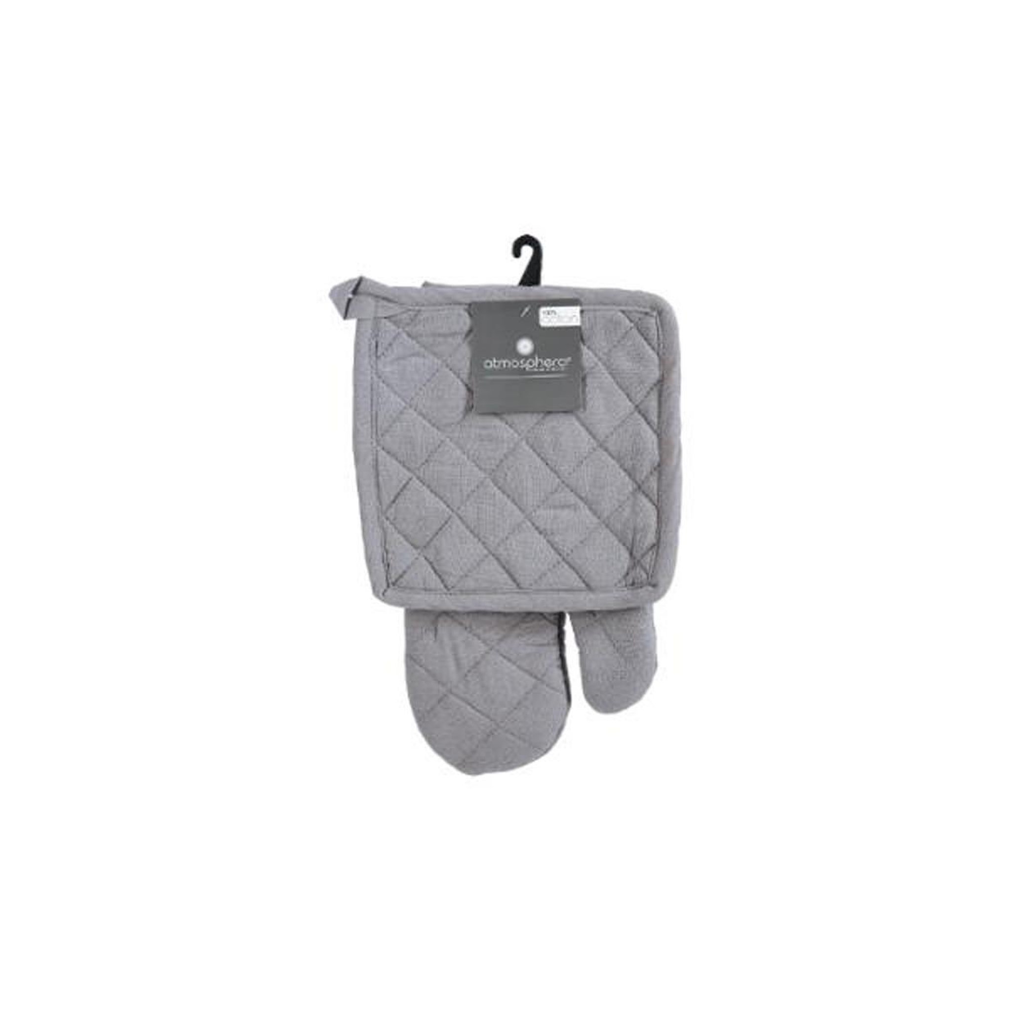 Voir la diapositive 2 : ATMOSPHERA Gant & manique de cuisine  coton  33cm gris clair