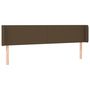 Voir la diapositive 3 : VIDAXL Tete de lit a LED Marron fonce 163x16x78/88 cm Tissu