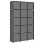 Voir la diapositive 1 : VIDAXL Etagere a 15 cubes avec boîtes Gris 103x30x175,5 cm Tissu