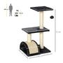 Voir la diapositive 3 : PAWHUT Arbre à chat griffoir grattoir design jeu boule suspendue 2 plateformes peluche sisal naturel gris