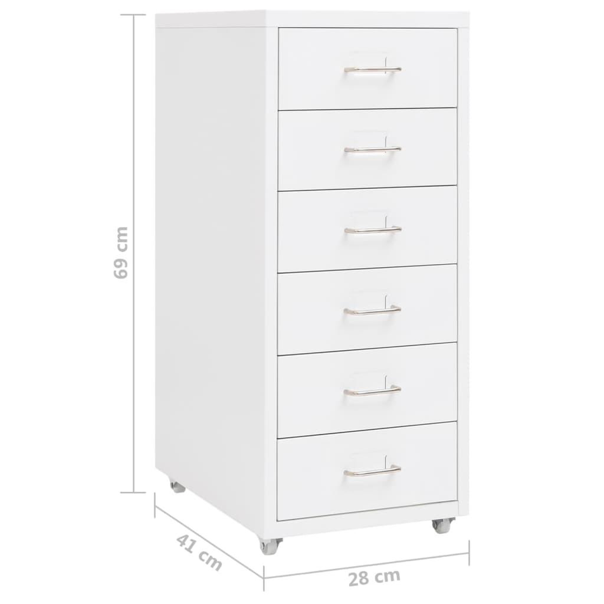 Voir la diapositive 6 : VIDAXL Classeur mobile Blanc 28x41x69 cm Metal