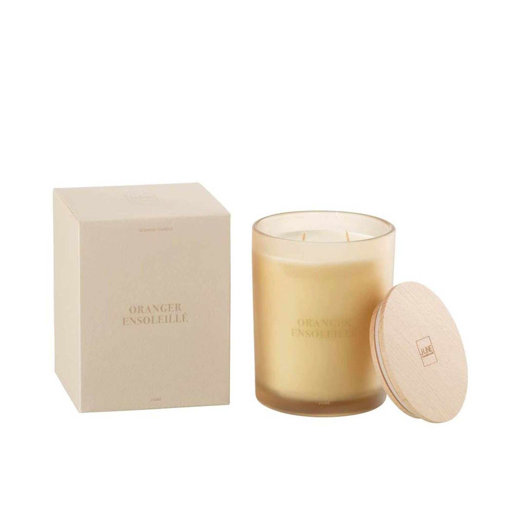Voir la diapositive 3 : J-LINE Bougie parfumée  accords essentiels  14cm oranger ensoleillé