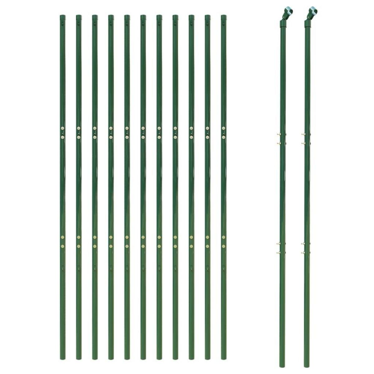 VIDAXL Cloture en treillis metallique vert 2,2x25 m acier galvanise