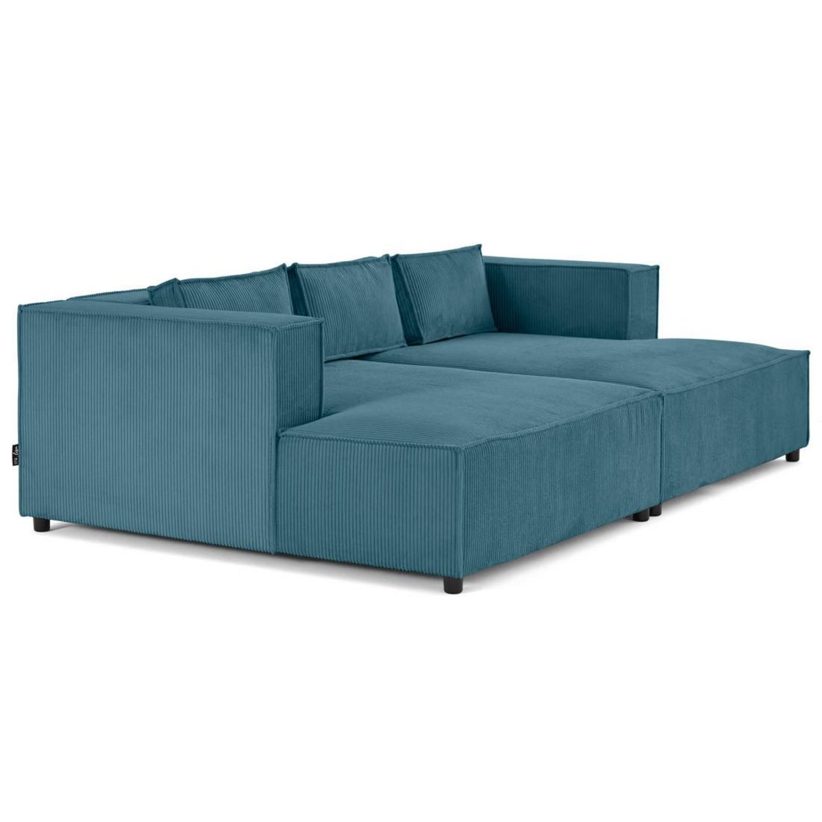 LISA DESIGN Stella - canapé droit 3 places avec double méridienne - assise profonde - en velours côtelé