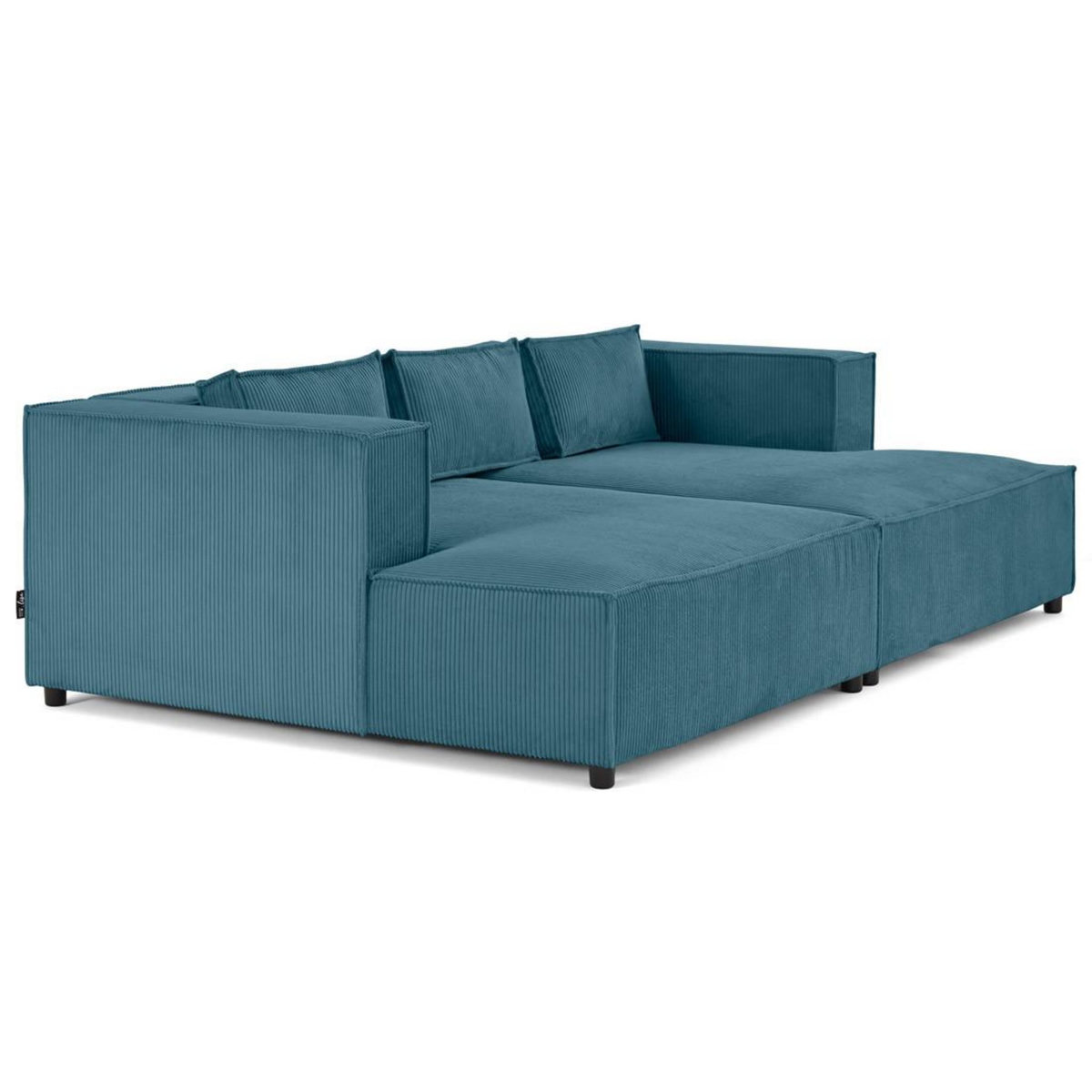 LISA DESIGN Stella - canapé droit 3 places avec double méridienne - assise profonde - en velours côtelé