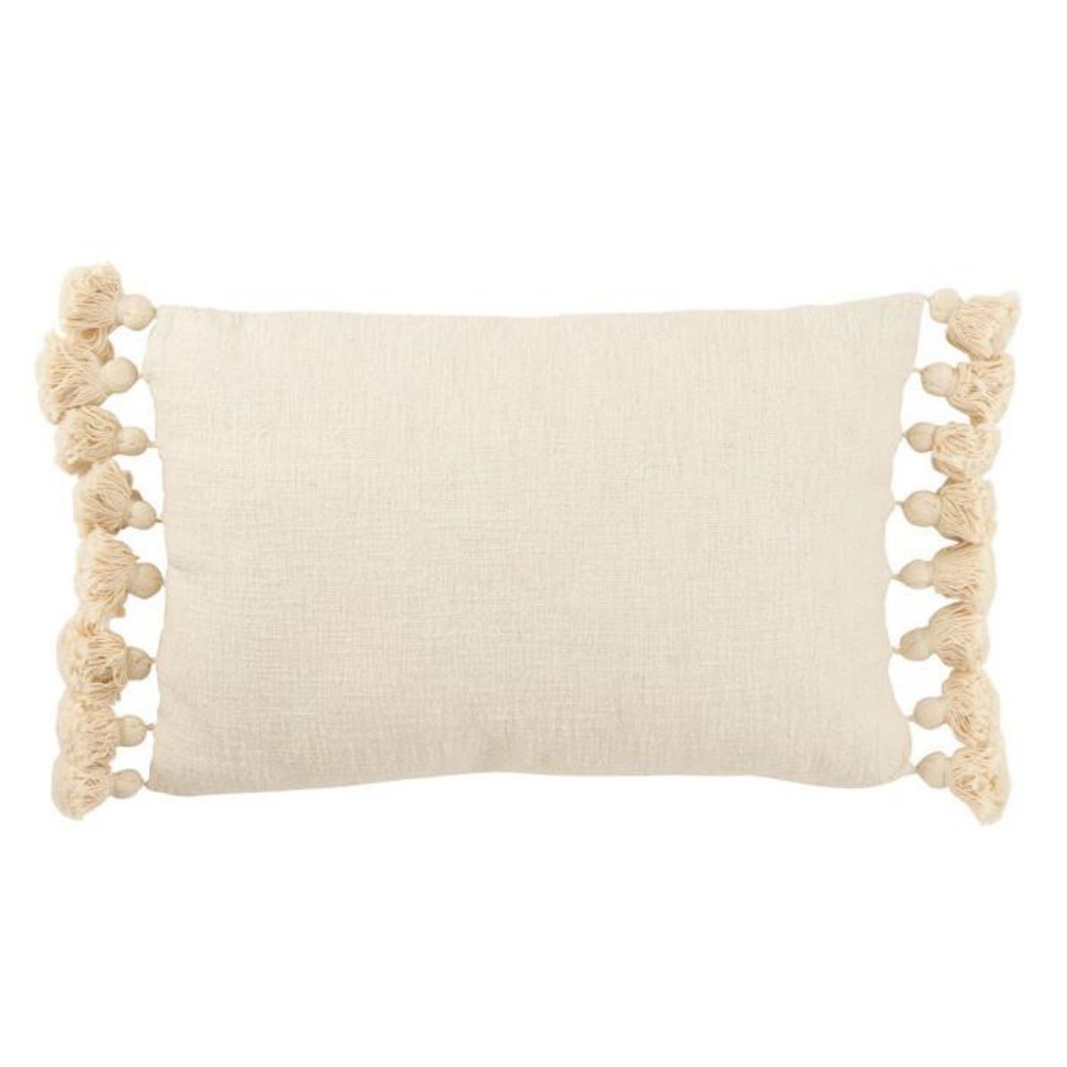 Paris Prix Coussin Déco Pompons  Bella  40x60cm Beige