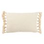 Voir la diapositive 1 : Paris Prix Coussin Déco Pompons  Bella  40x60cm Beige