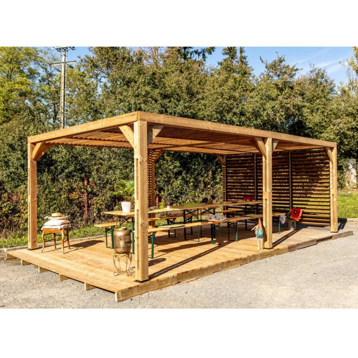Hisense Pergola 20.93m² bois traité - tho3562vt