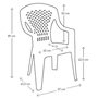 Voir la diapositive 6 : MARKET24 Lot de 4 Fauteuils de jardin monobloc empilable Capri - 56 x 58 x 90 cm - Blanc