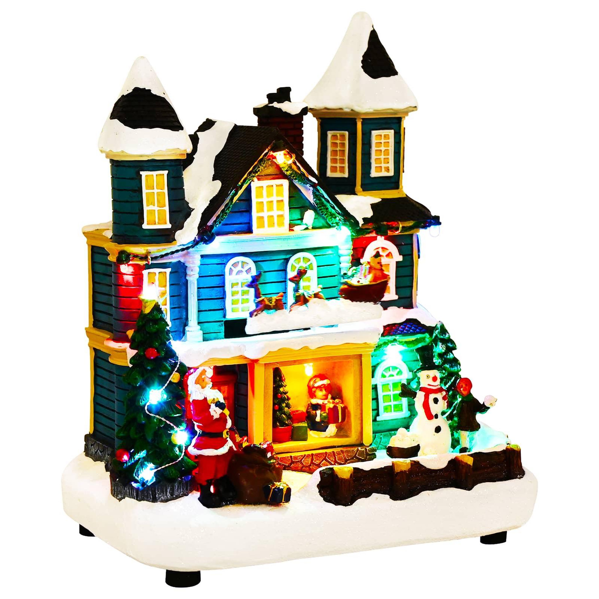 VIDAXL Scene de village de Noël avec traîneau SALO 19 x 13 x 24 cm