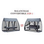 Voir la diapositive 5 : OUTSUNNY Balancelle de jardin convertible 3 places grand confort : matelas assise dossier, moustiquaire intégrale zippée avec toit,  pochette rangement métal époxy polyester gris