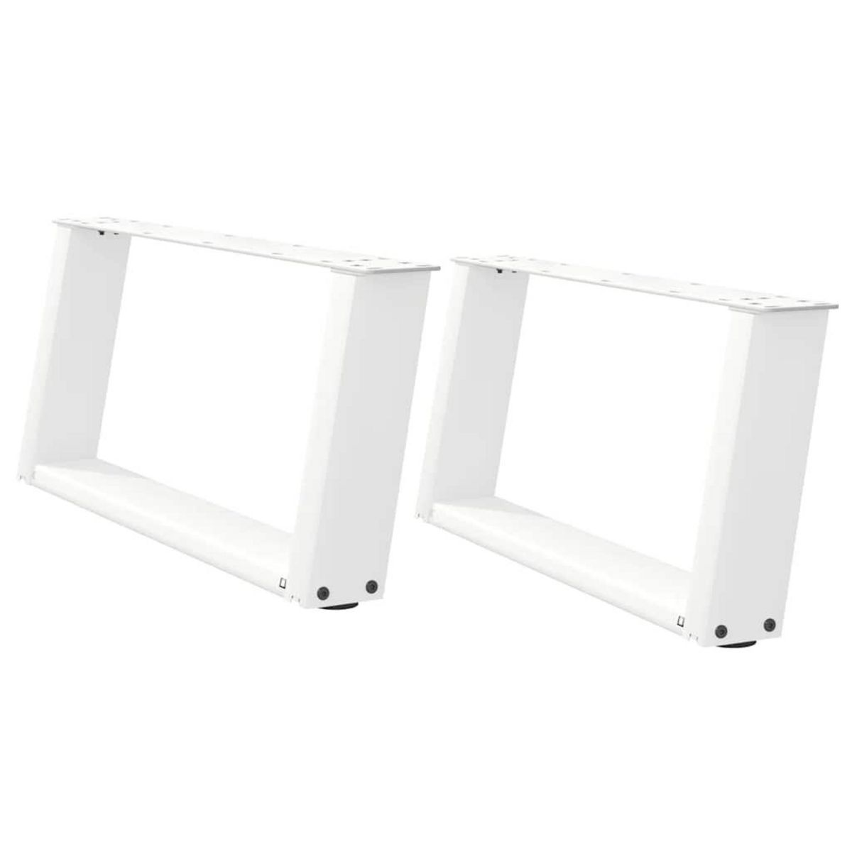 VIDAXL Pieds de table basse forme de U 2 pcs blanc 60x(30-31) cm acier