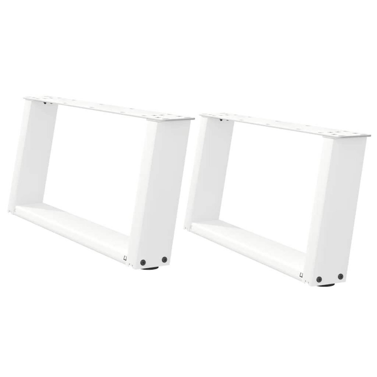 VIDAXL Pieds de table basse forme de U 2 pcs blanc 60x(30-31) cm acier