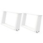 Voir la diapositive 2 : VIDAXL Pieds de table basse forme de U 2 pcs blanc 60x(30-31) cm acier