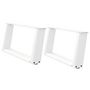 Voir la diapositive 2 : VIDAXL Pieds de table basse forme de U 2 pcs blanc 60x(30-31) cm acier